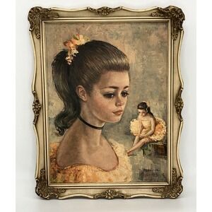 Vtg Medeiros Ballerina Print Ballet Wall Art Mid Century Dance Decor Coquette